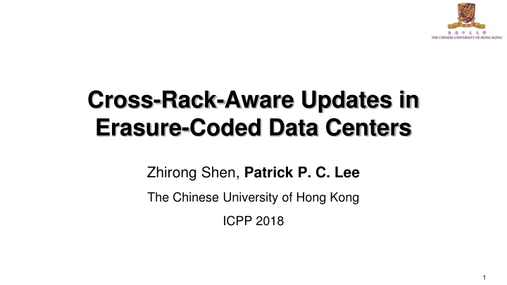 cross rack aware updates in erasure coded data