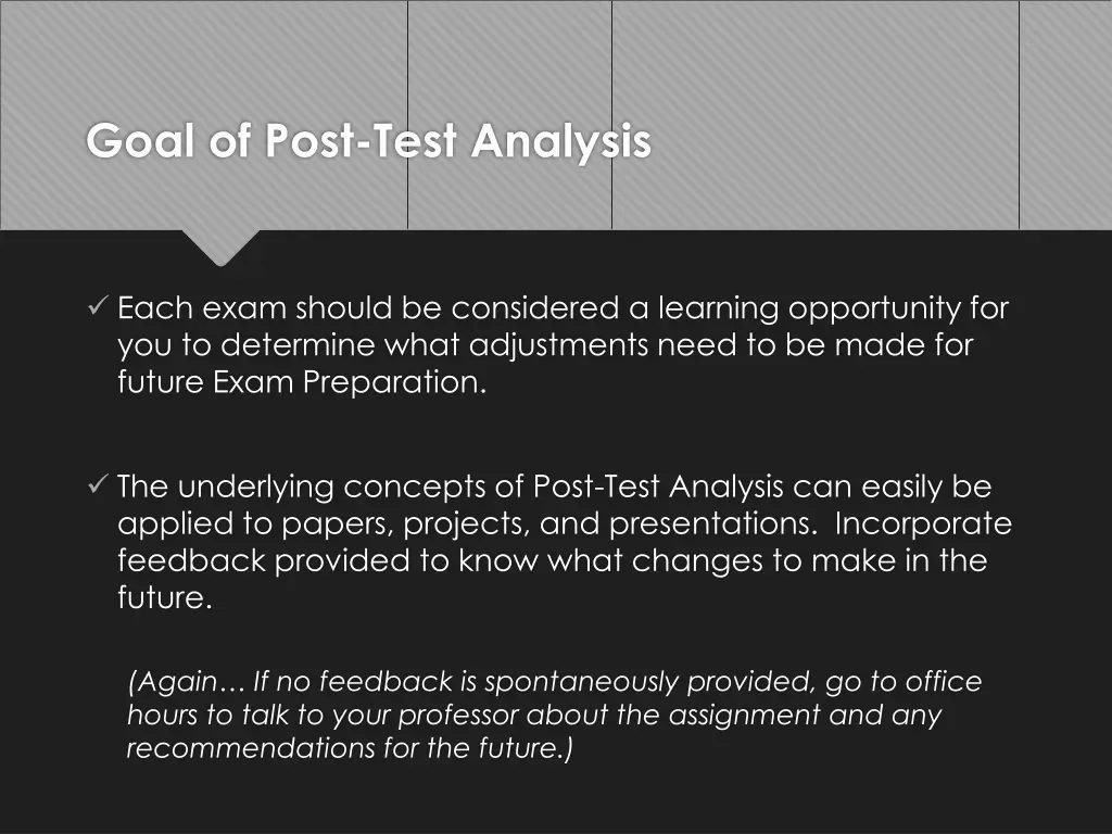 goal of post test analysis