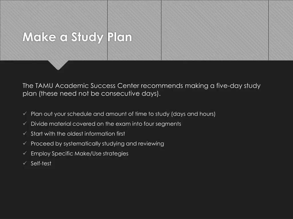 make a study plan