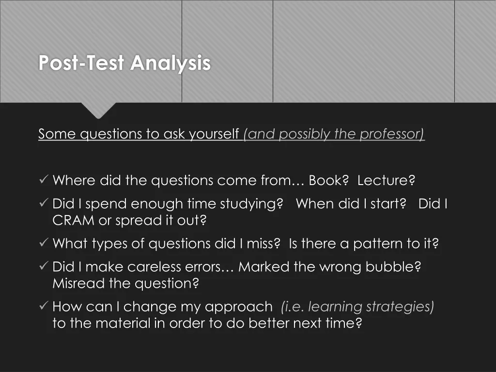 post test analysis