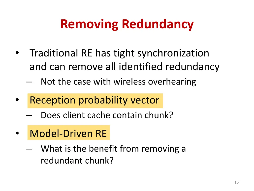 removing redundancy