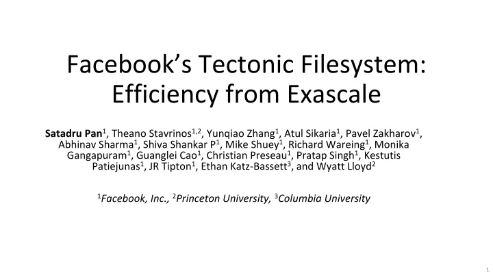 facebook s tectonic filesystem efficiency from