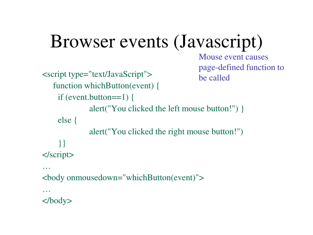 browser events javascript