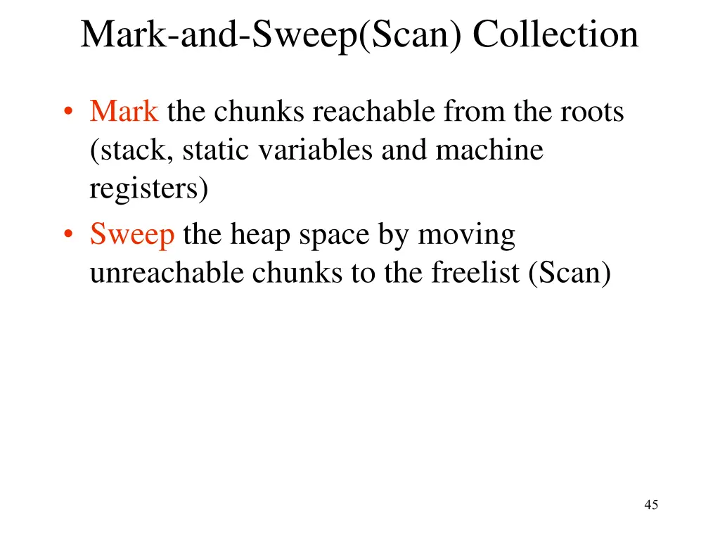 mark and sweep scan collection