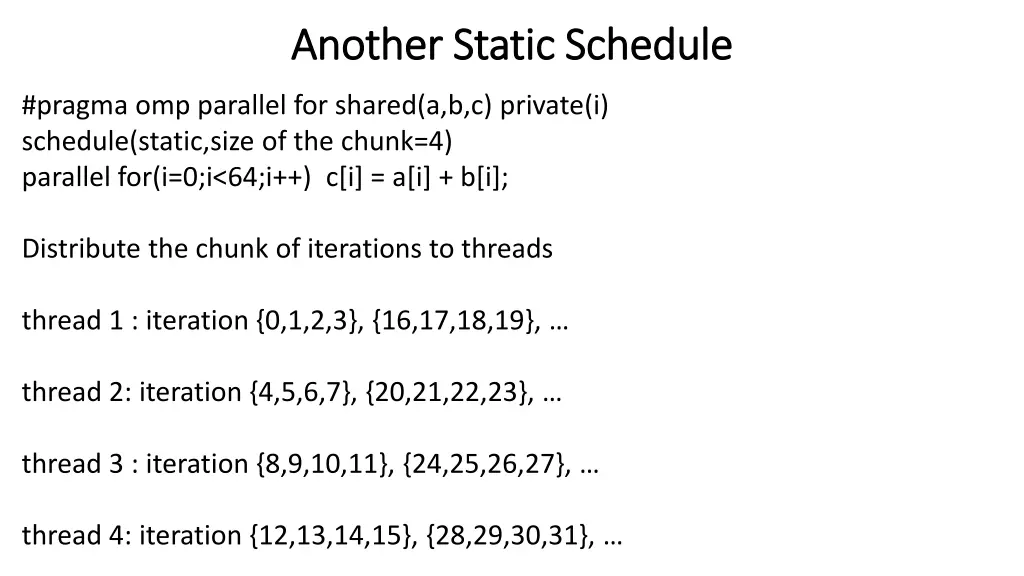 another static schedule another static schedule