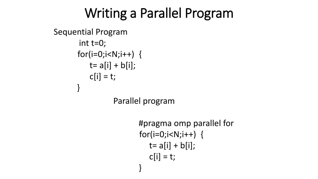 writing a parallel program writing a parallel