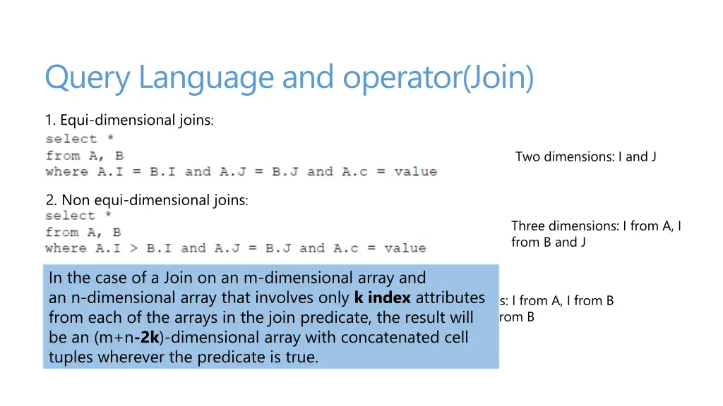 query language and operator join