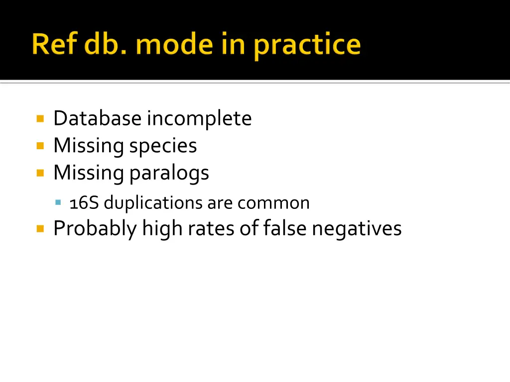 database incomplete missing species missing