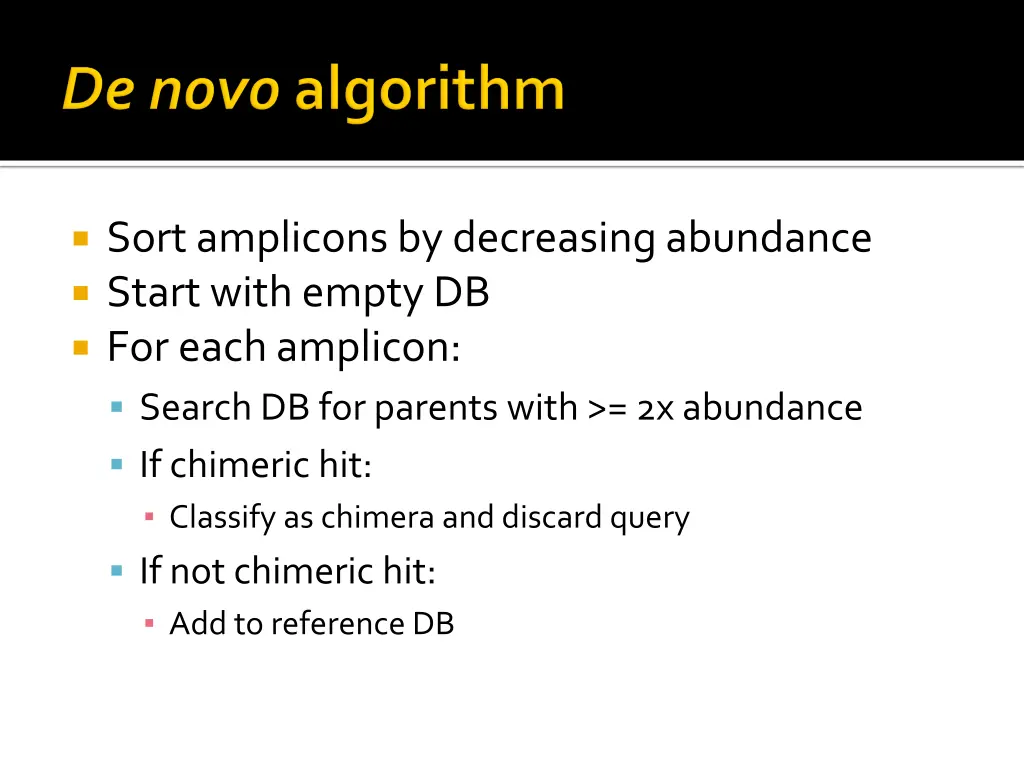 sort amplicons by decreasing abundance start with