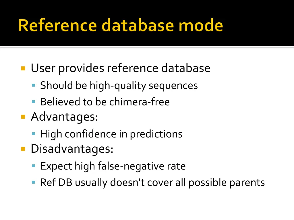 user provides reference database should be high