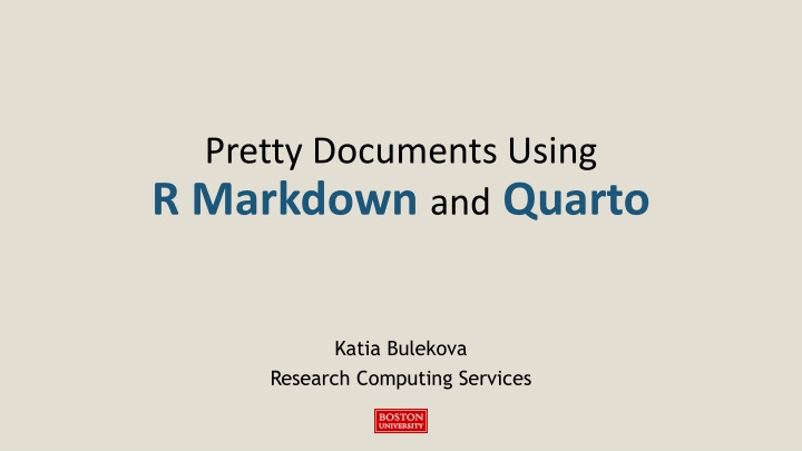 pretty documents using r markdown and quarto