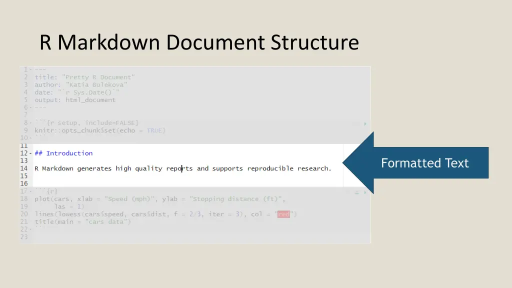 r markdown document structure 2