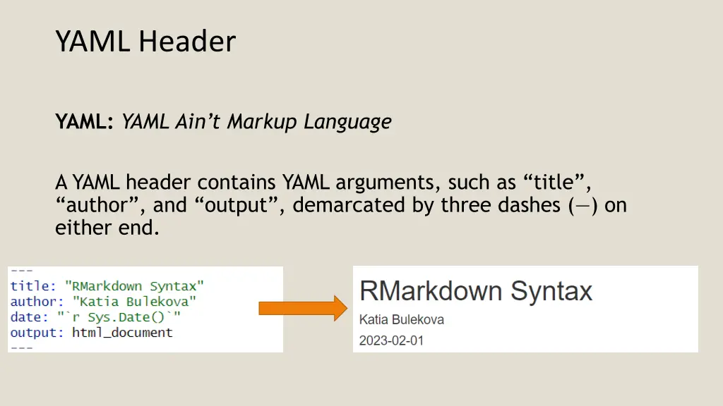 yaml header