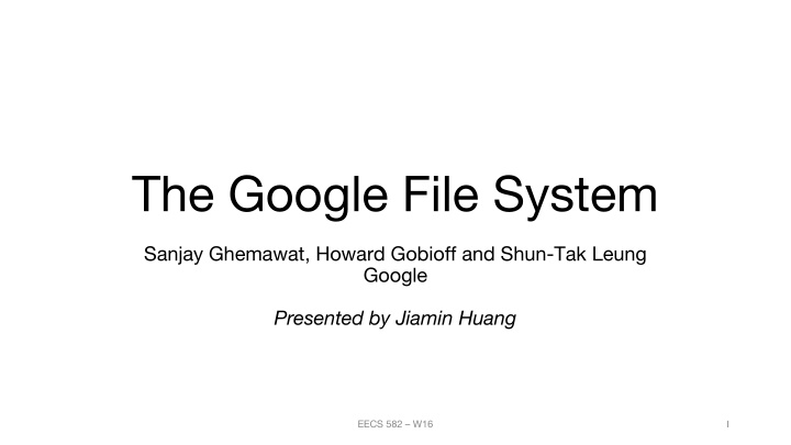 the google file system