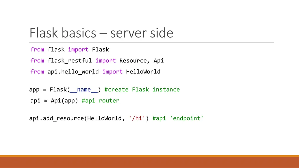 flask basics server side