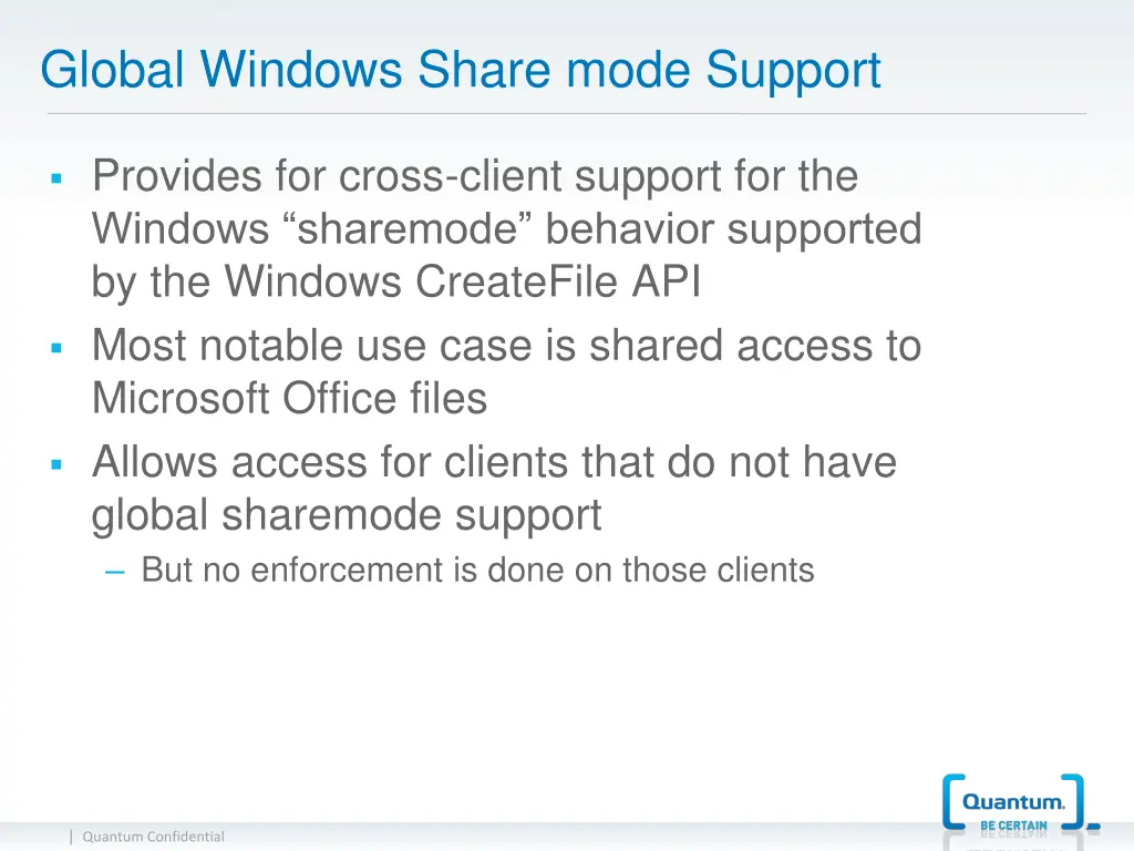 global windows share mode support