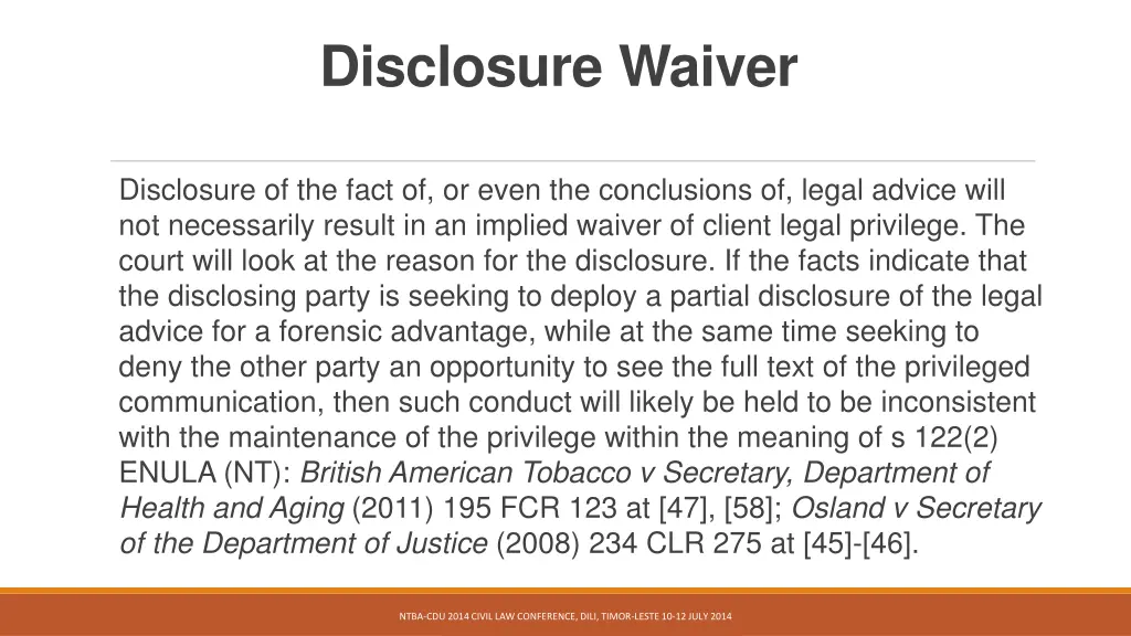 disclosure waiver