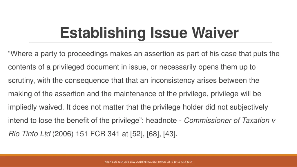 establishing issue waiver