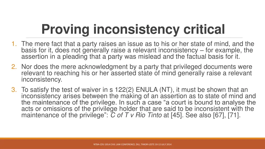 proving inconsistency critical 1 the mere fact