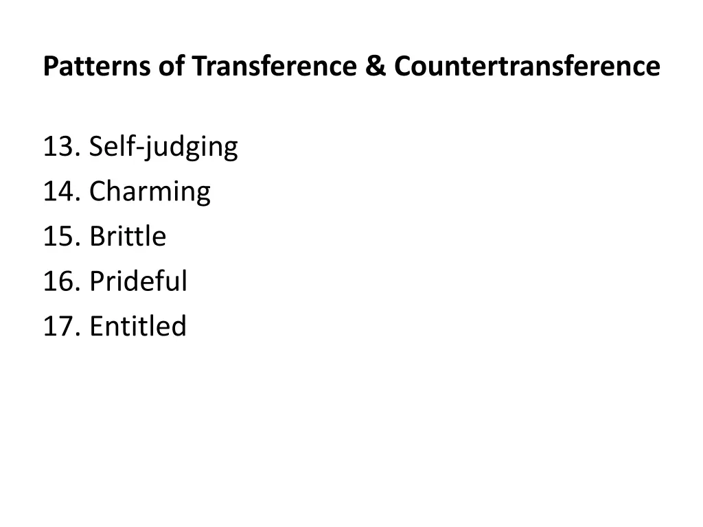 patterns of transference countertransference 2