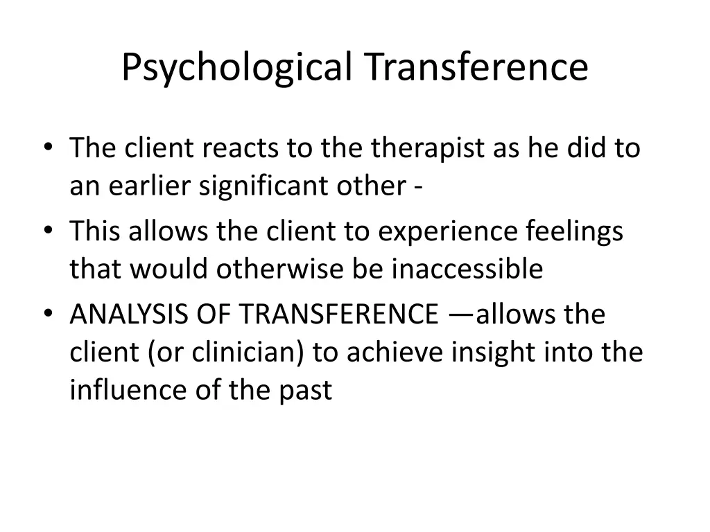 psychological transference