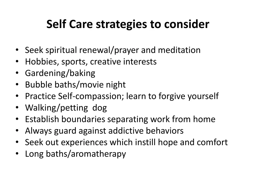 self care strategies to consider 1