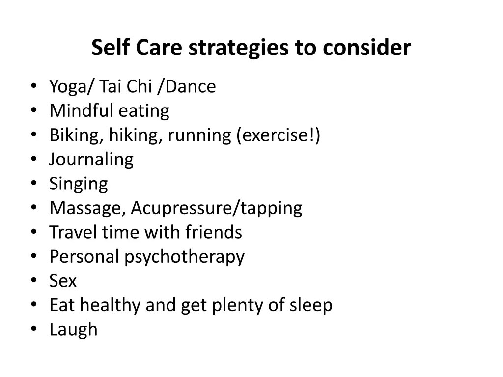 self care strategies to consider