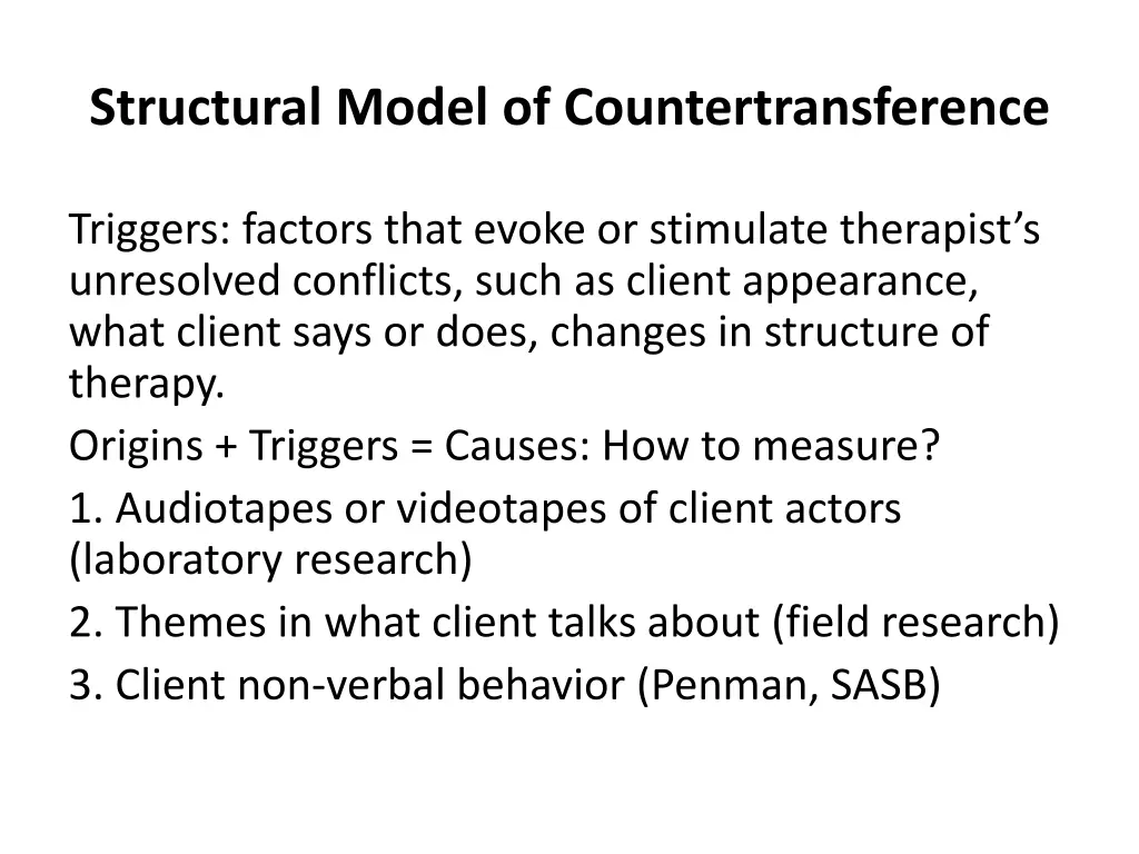 structural model of countertransference 1