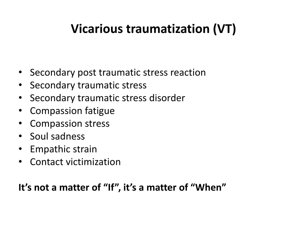 vicarious traumatization vt