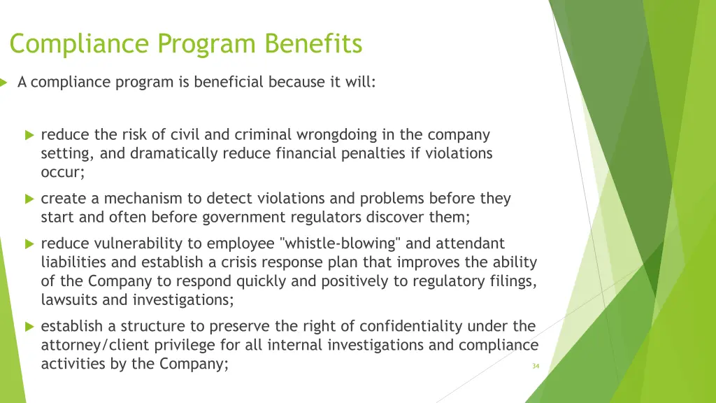 compliance program benefits