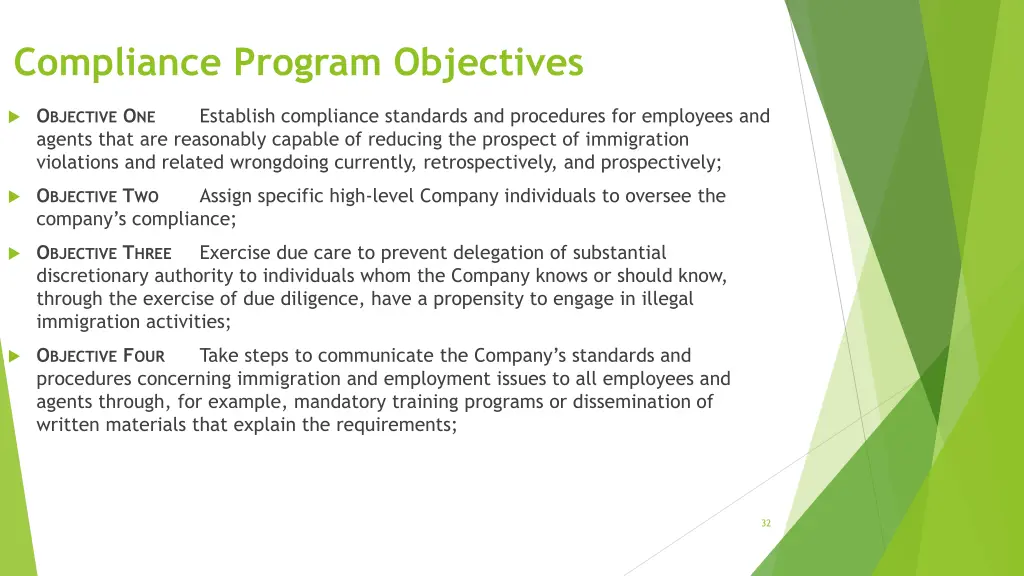 compliance program objectives