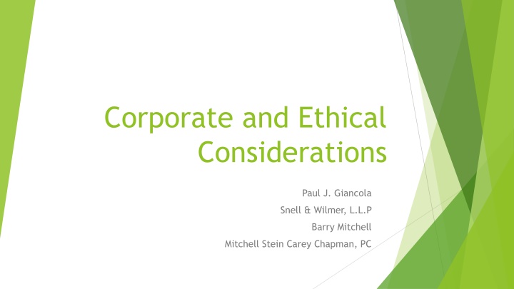 corporate and ethical considerations