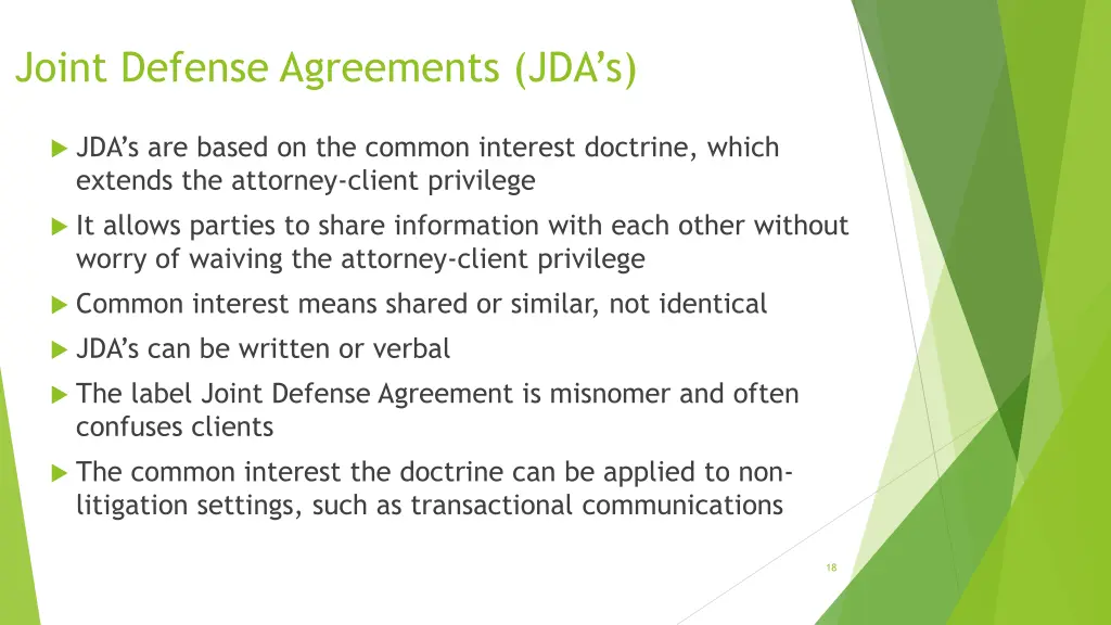 joint defense agreements jda s