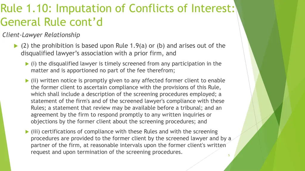 rule 1 10 imputation of conflicts of interest 1