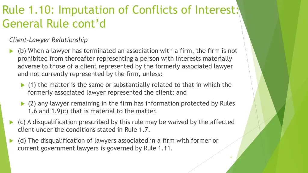 rule 1 10 imputation of conflicts of interest 2