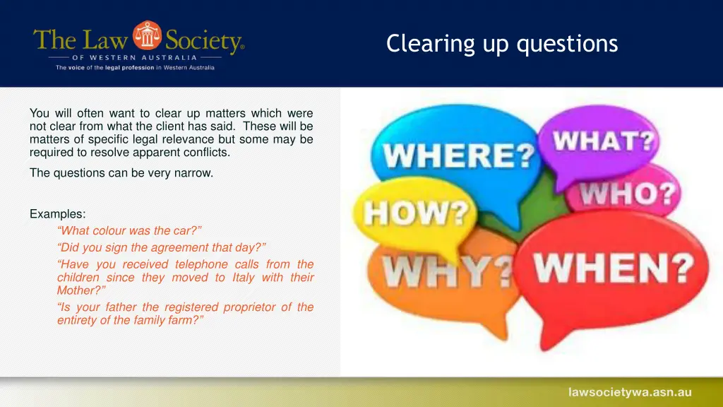 clearing up questions