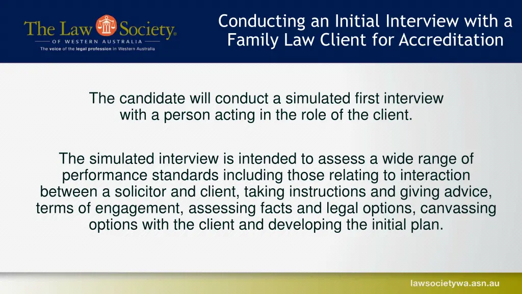 conducting an initial interview with a family