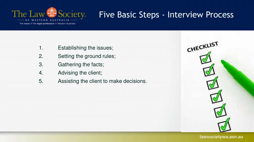 five basic steps interview process