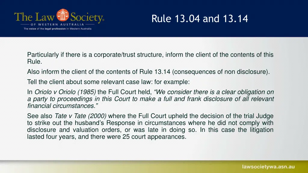 rule 13 04 and 13 14