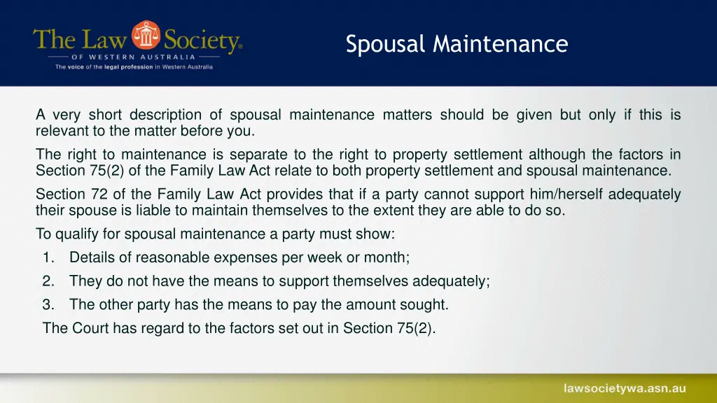 spousal maintenance