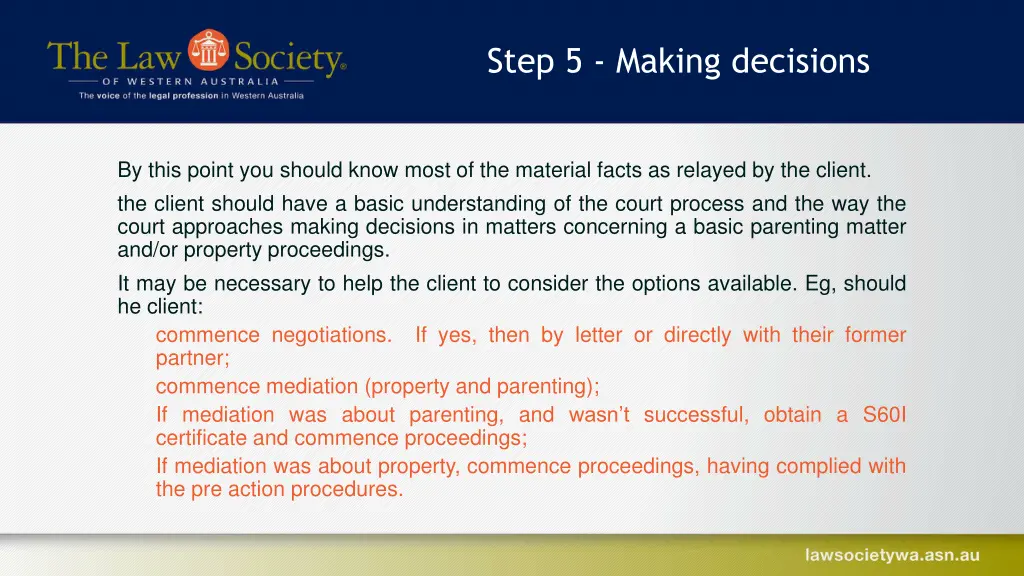 step 5 making decisions