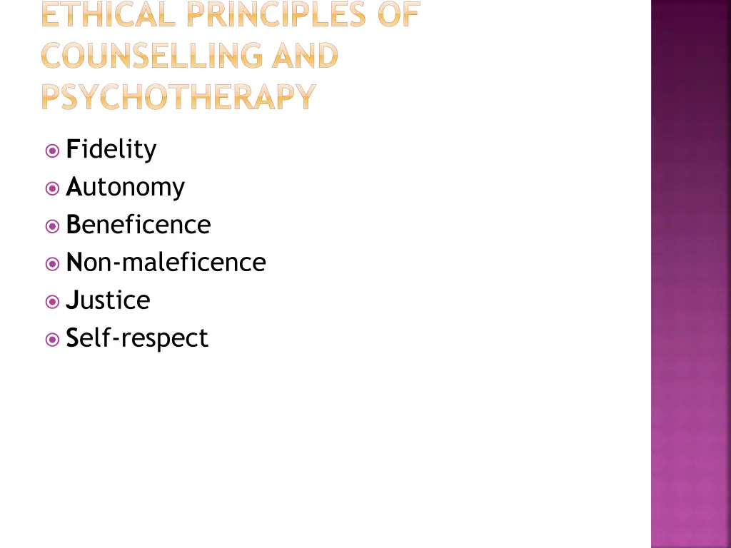 ethical principles of counselling