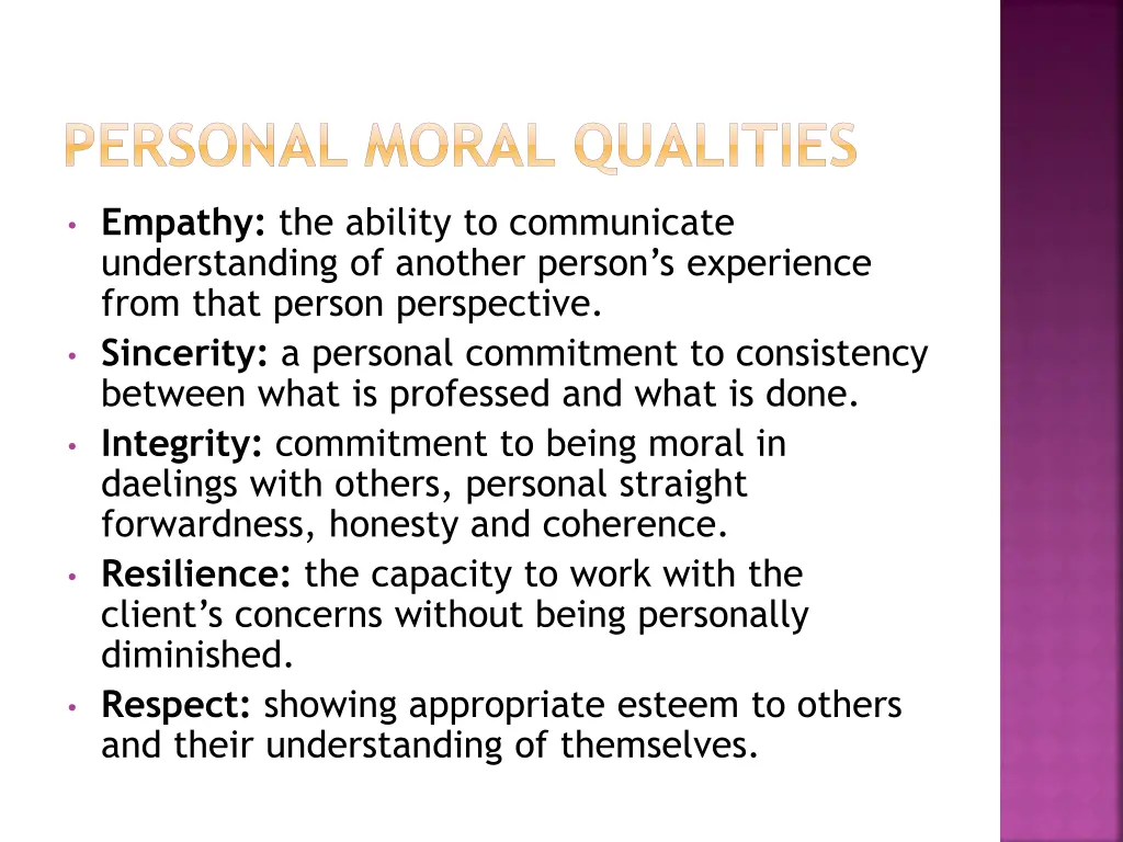 personal moral qualities 1