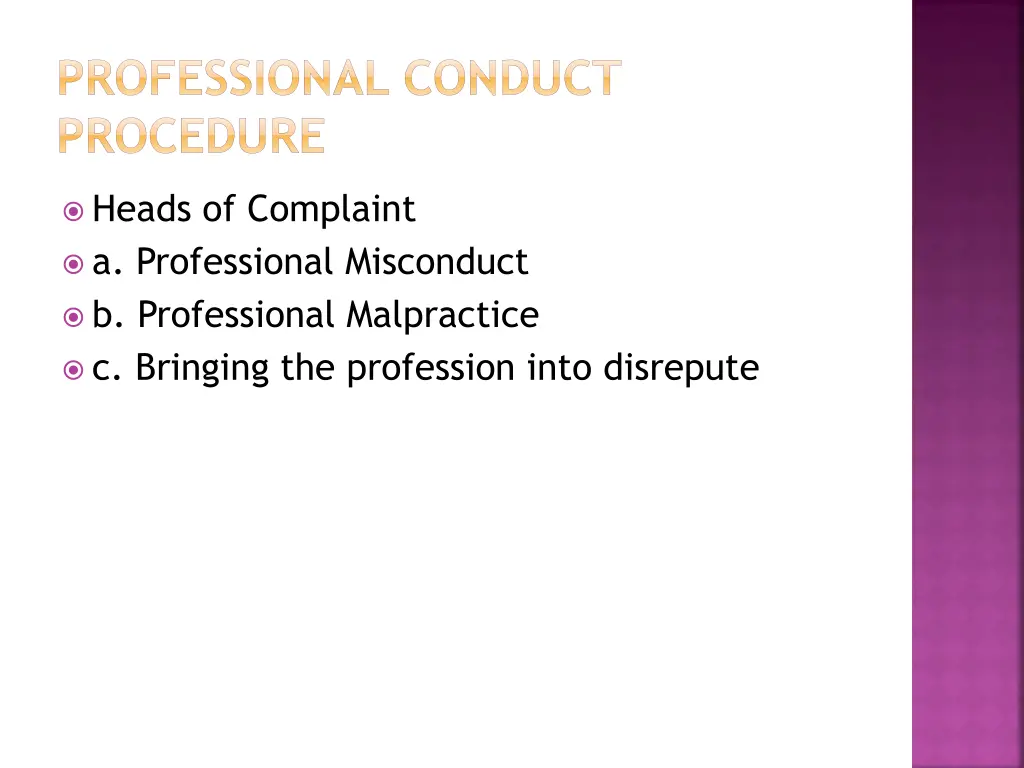 professional conduct procedure 1