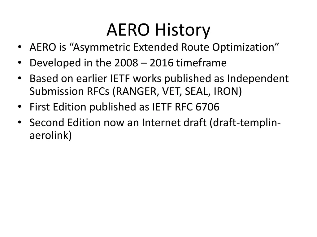 aero history