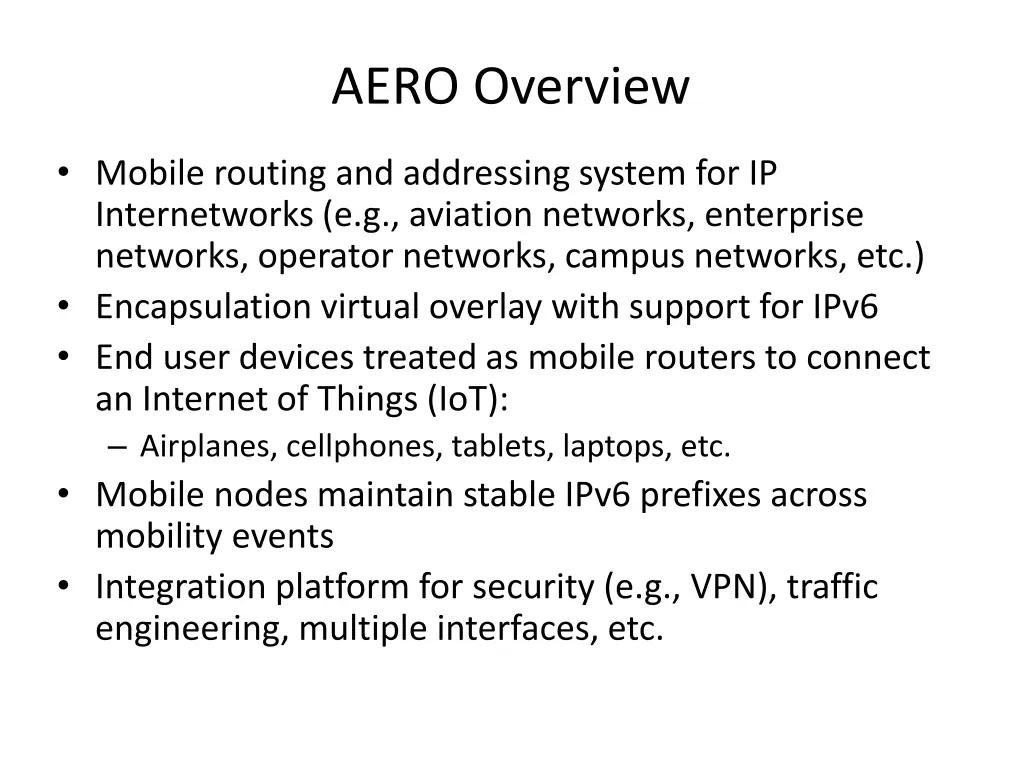 aero overview