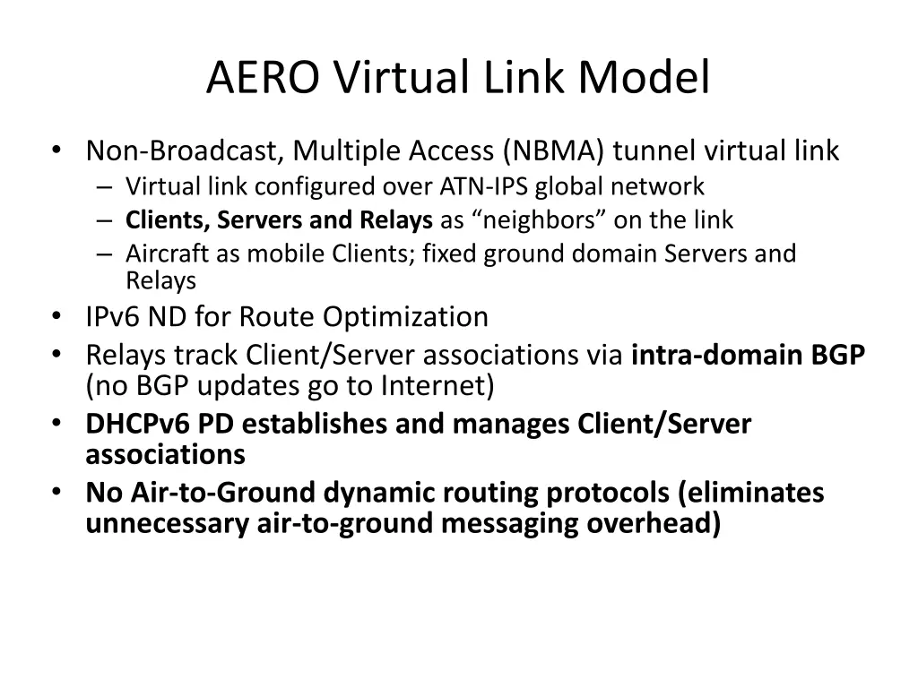 aero virtual link model