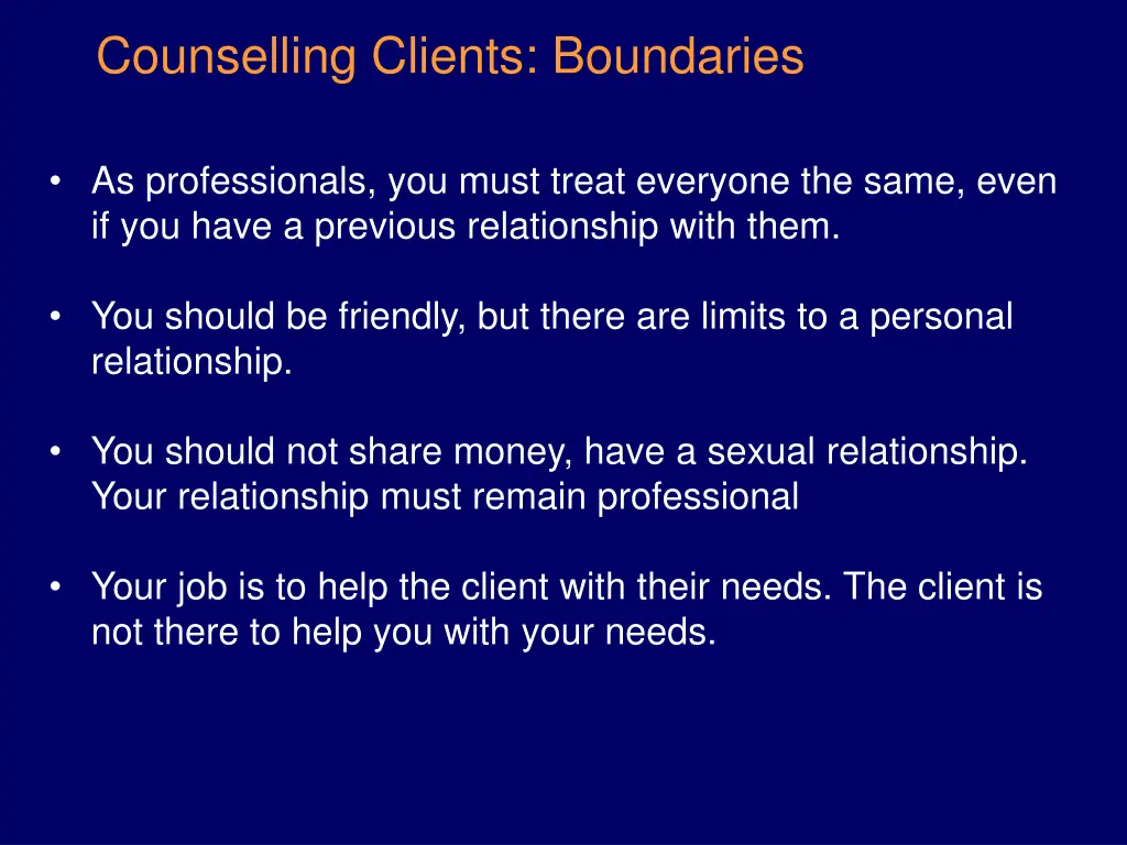 counselling clients boundaries