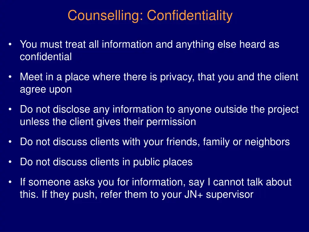 counselling confidentiality