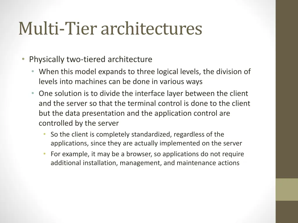 multi tier architectures